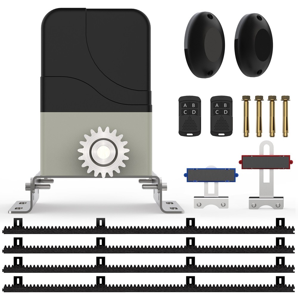 Blütezeit Automatic Sliding Gate Opener 900lb with Nylon Racks & IR Sensor