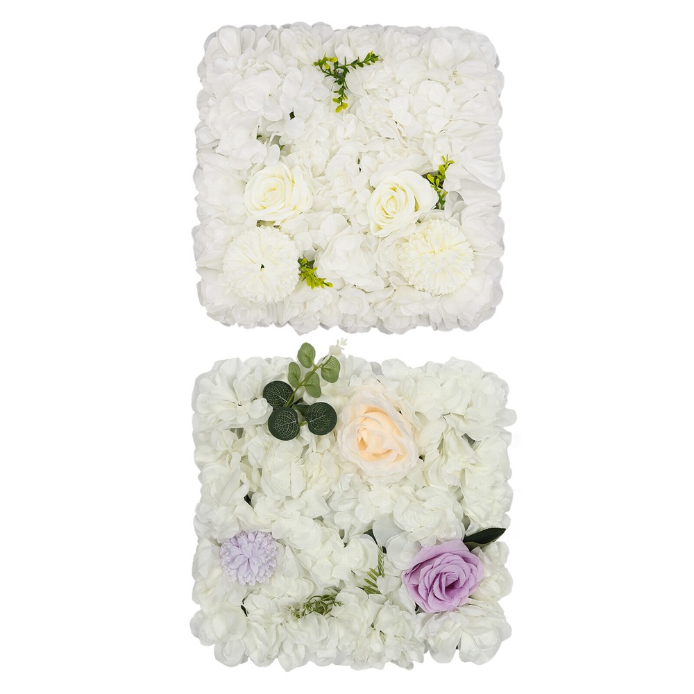 3D Flower Wall Panel-12pcs Artificial Flower Wall Background Silk Rose Wedding