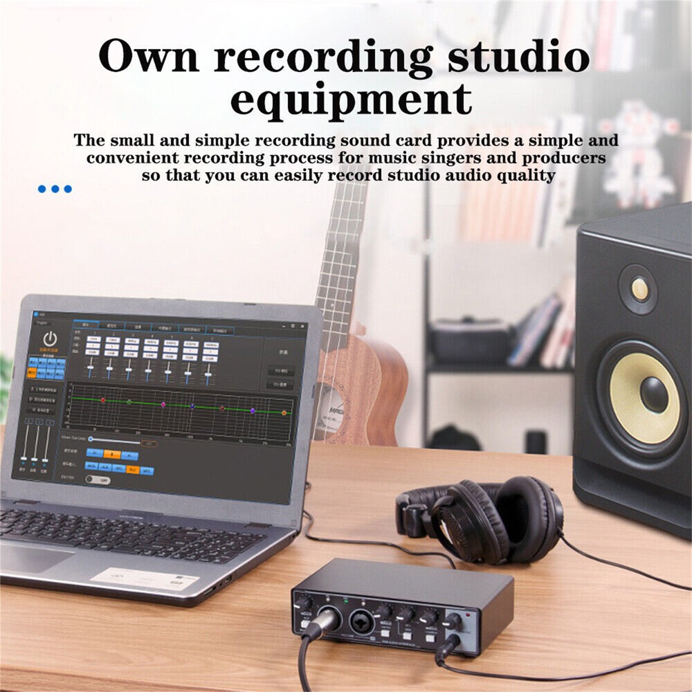 USB Audio Interface Professional Sound Card for Studio Singing Recording
