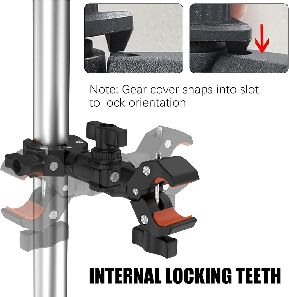 Double Clamp Mount Bracket Magic Arm with 1/4" Screw Interface, Double Super Cam