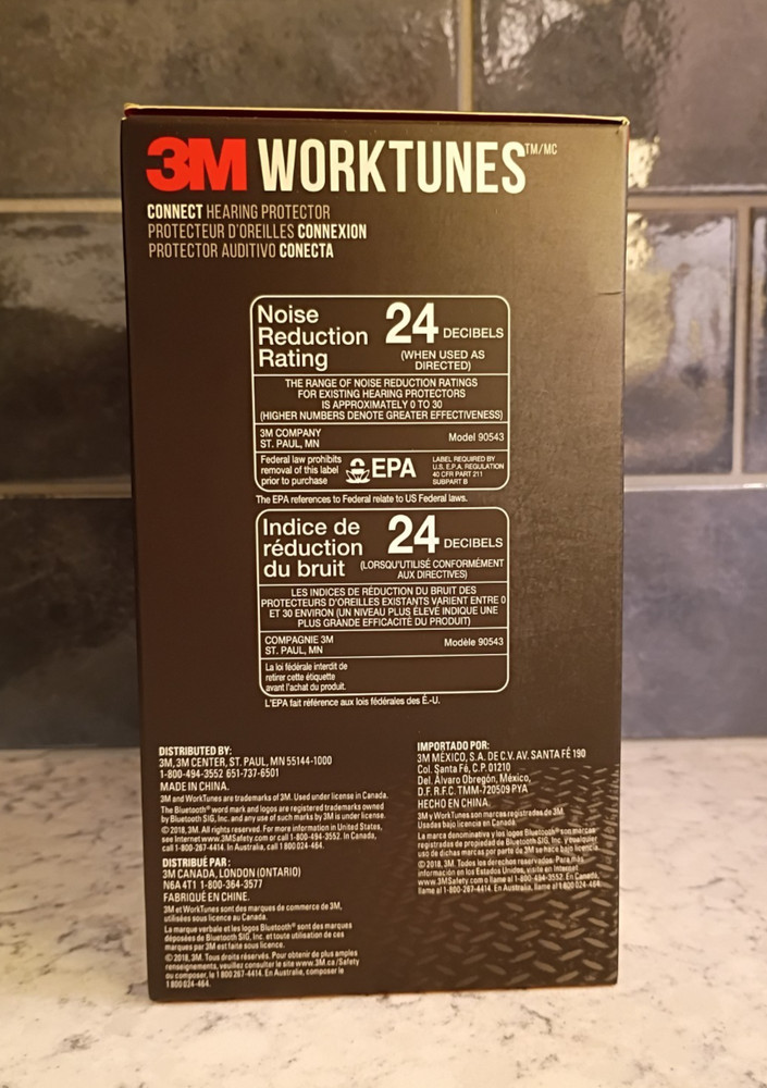 3M Worktunes Wireless Hearing Protector Bluetooth Earmuffs - 90543H1-DC-PS