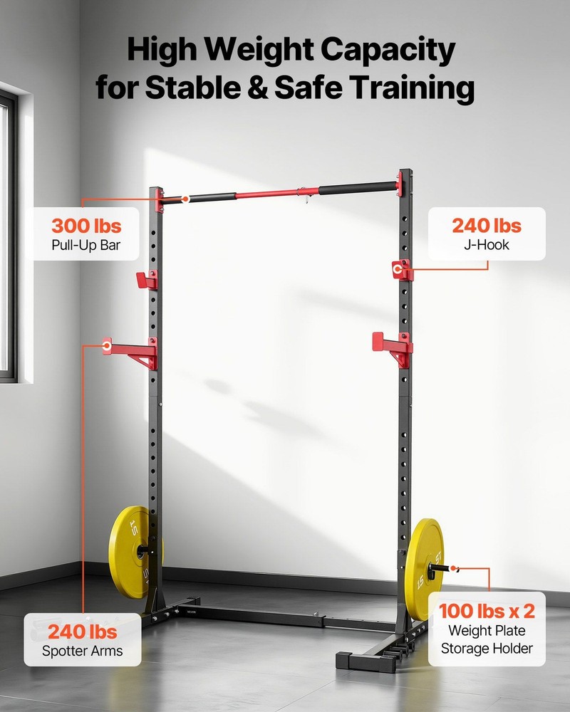 Adjustable Power Rack: Squat, Bench, Pull-Up, Landmine & Safety Bars