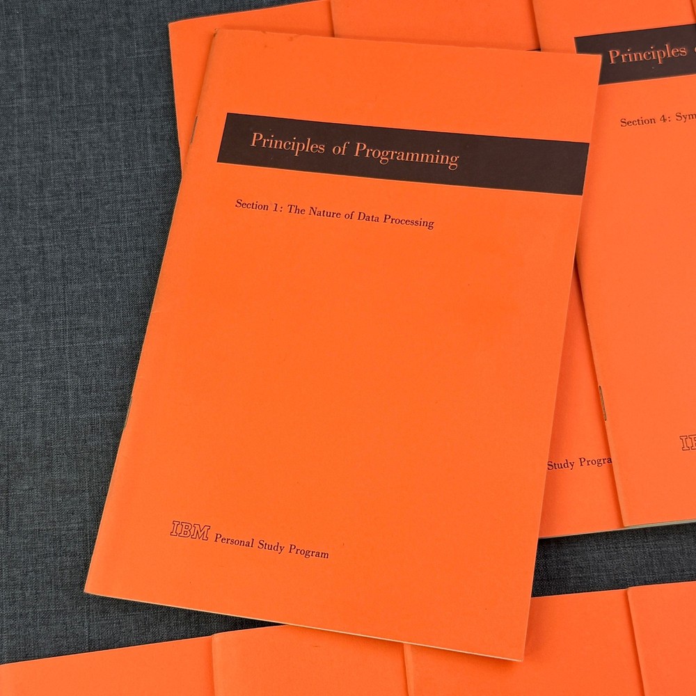 1961 IBM Principles of Programming 12 Book Set Personal Study Program Vintage