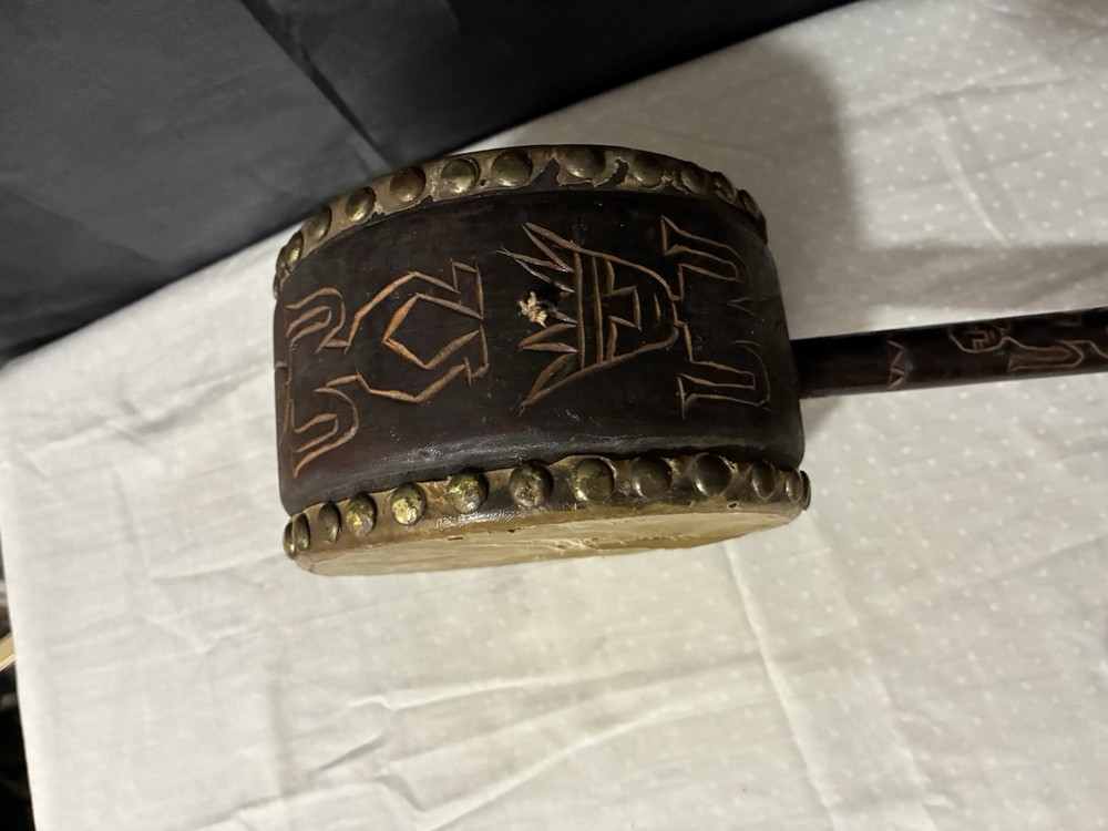 Vintage African Double Sided Drum. Damaged
