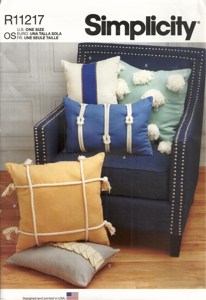 SIMPLICITY R11217 PILLOWS SEWING PATTERN