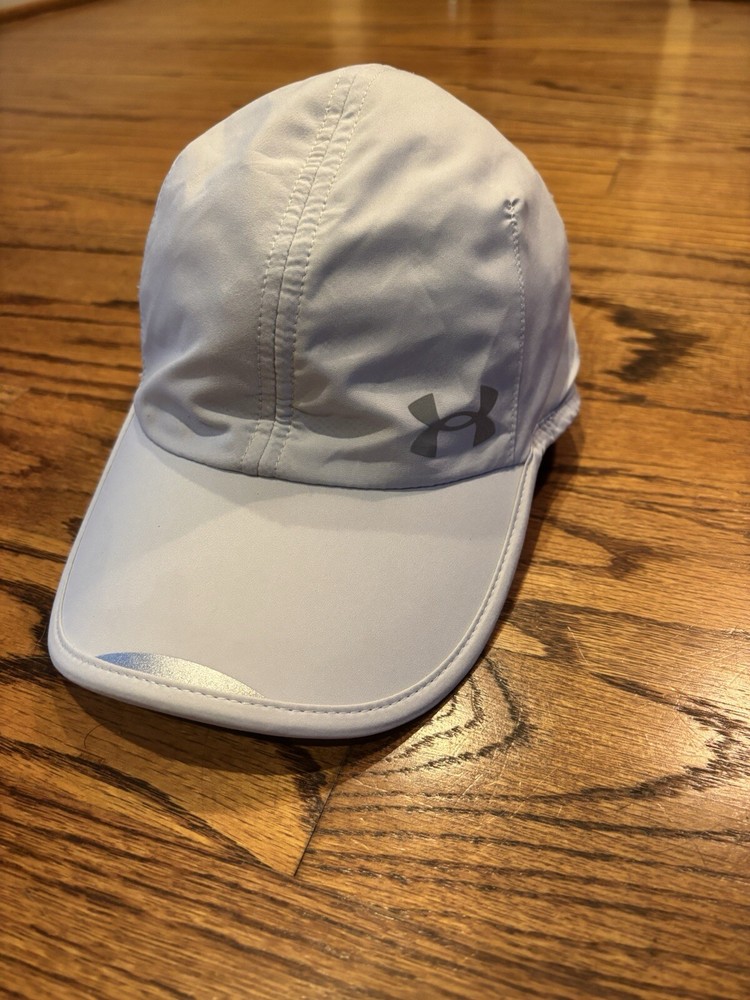 Under Armour Womens Launch Running Hat Light Gray Adjustable Vented Lightweight