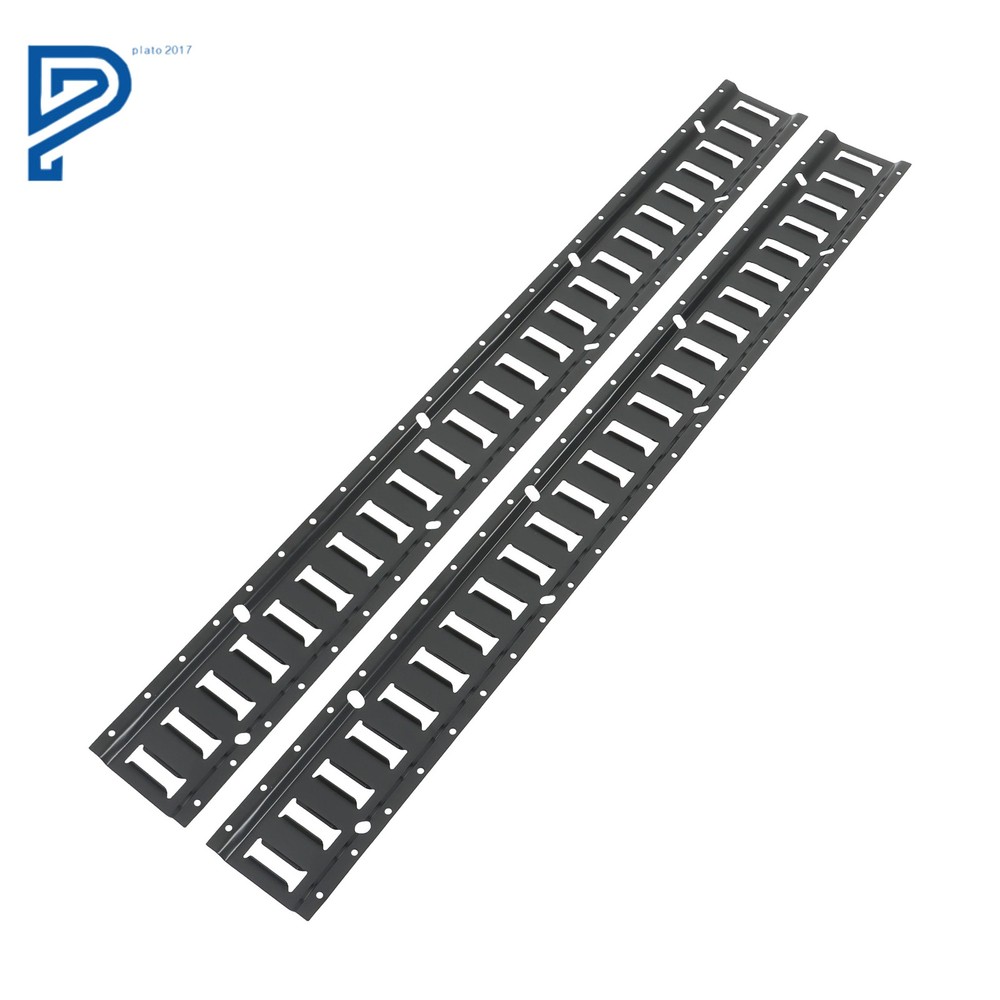 6 Pack 4' E Track Tie Down Rail Galvanized Steel Rail Powder-Coat Black