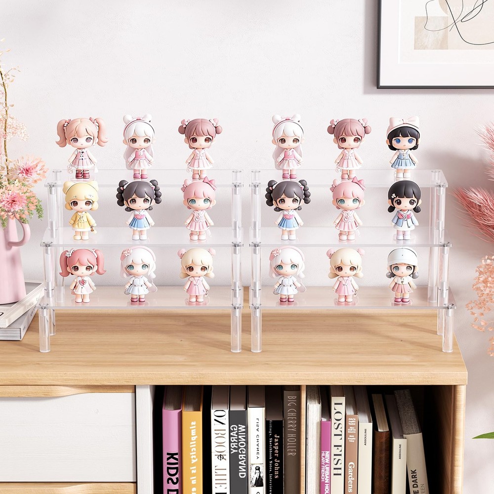2 Packs Acrylic Display Stand Riser,3 Tier Perfume Organizer Cupcake Stand Ac...