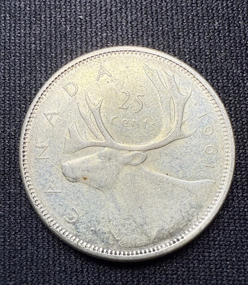 1961 Canada 25 Cents Coin Silver