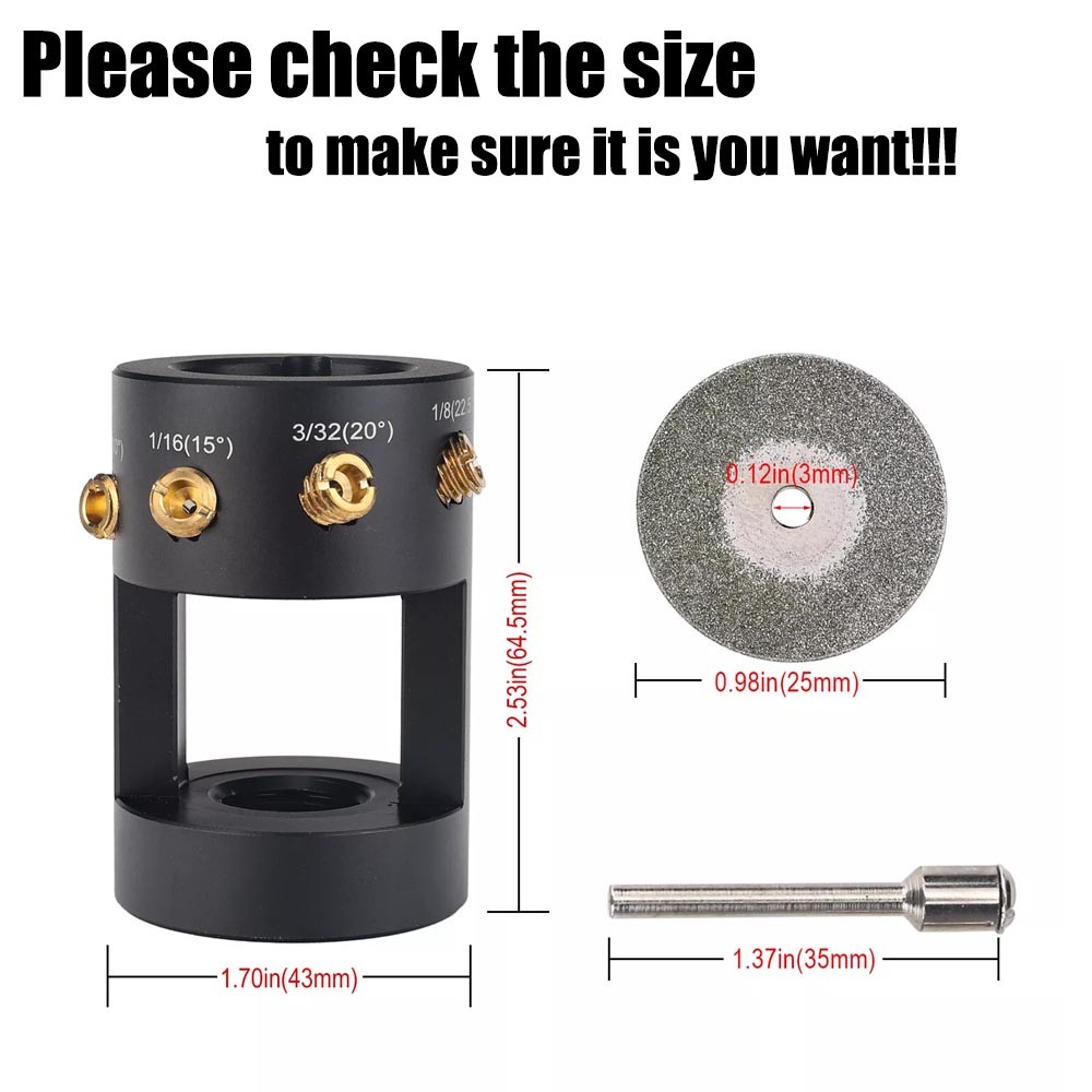 Sharpener Grinder Tool for TIG Welding Tungsten Electrode Multi-Angle Offsets