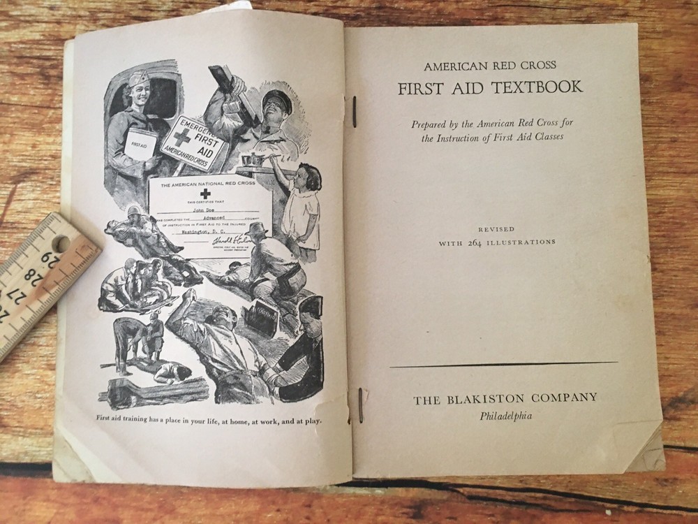 American Red Cross First Aid Textbook Revised Edition Book 1945