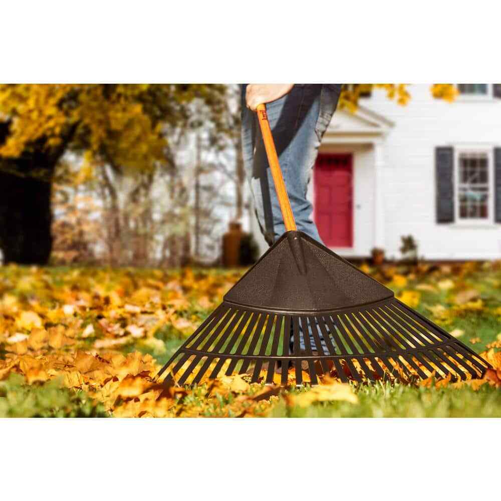 47 In. L Wood Handle 24 In. Poly Leaf Rake
