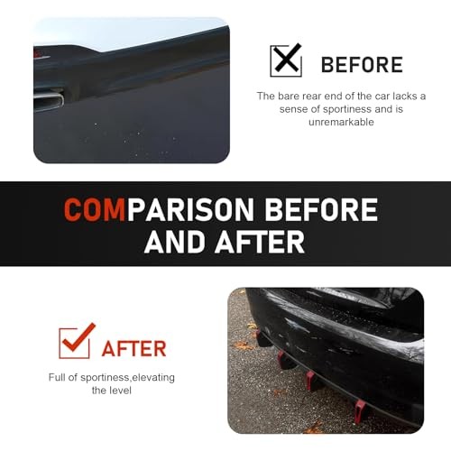 Car Lower Bumper Lip Diffuser, Anti-scratch Triangular-shape Bumper 4 PCS Red