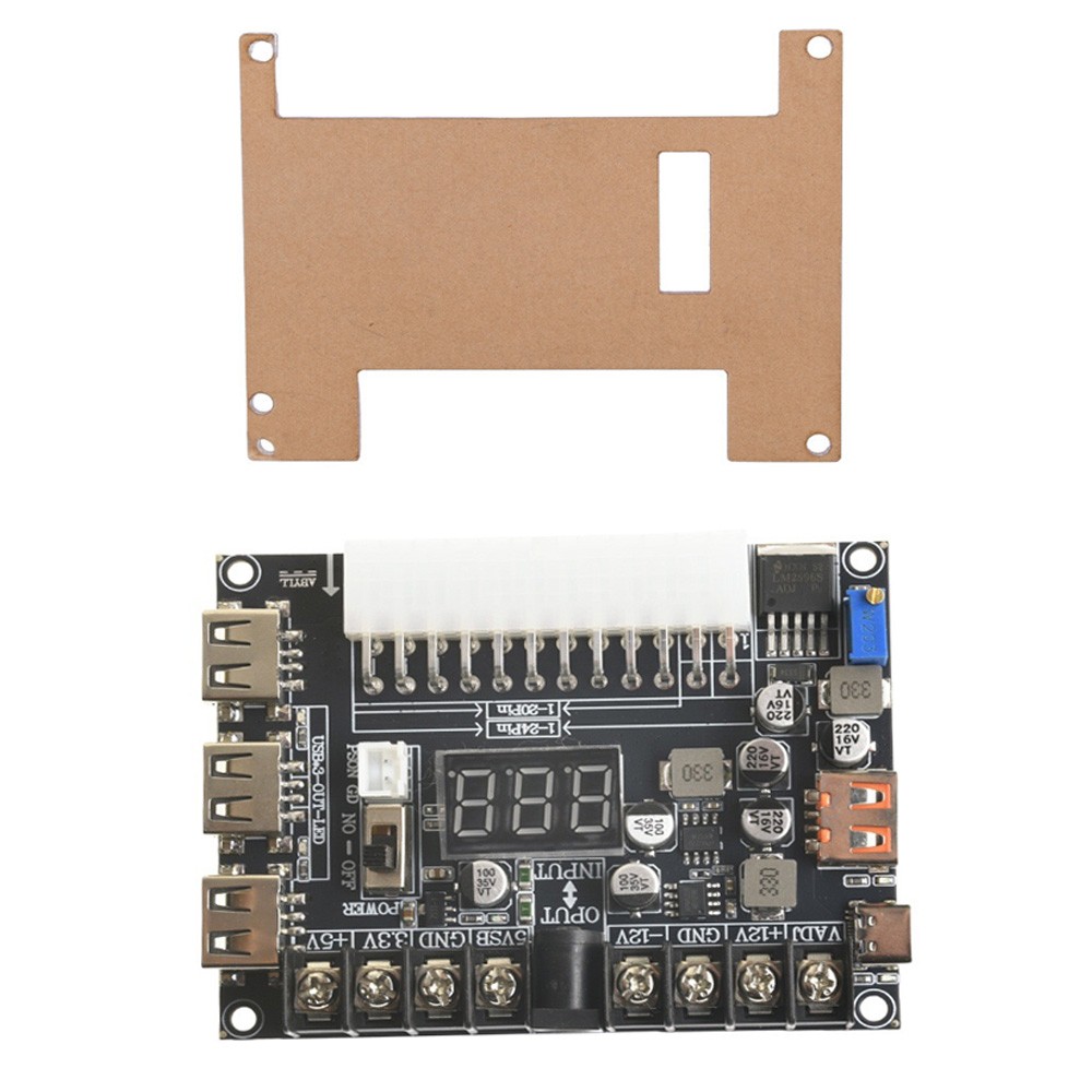 ATX Power Adapter Board Power Supply Module Adapter Adjustable Voltage 20/24 Pin