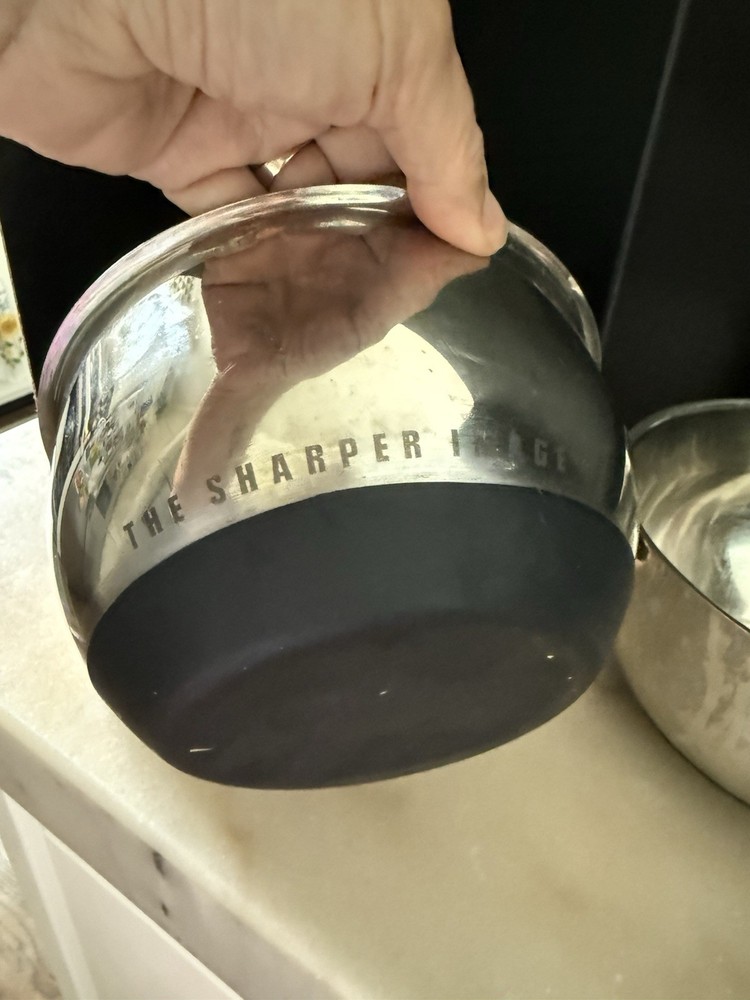Sharper Image 3 Piece Stainless Steel Bowl Set Rubber Bottom