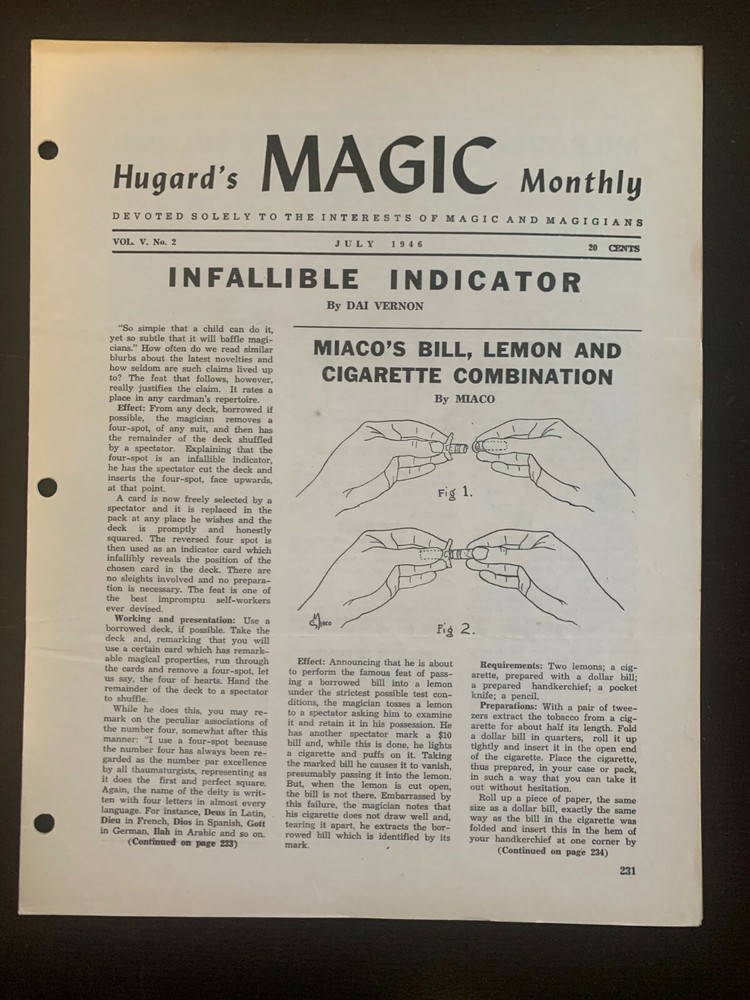 HUGARD'S MAGIC MONTHLY - ORIGINAL Individual, single Issues