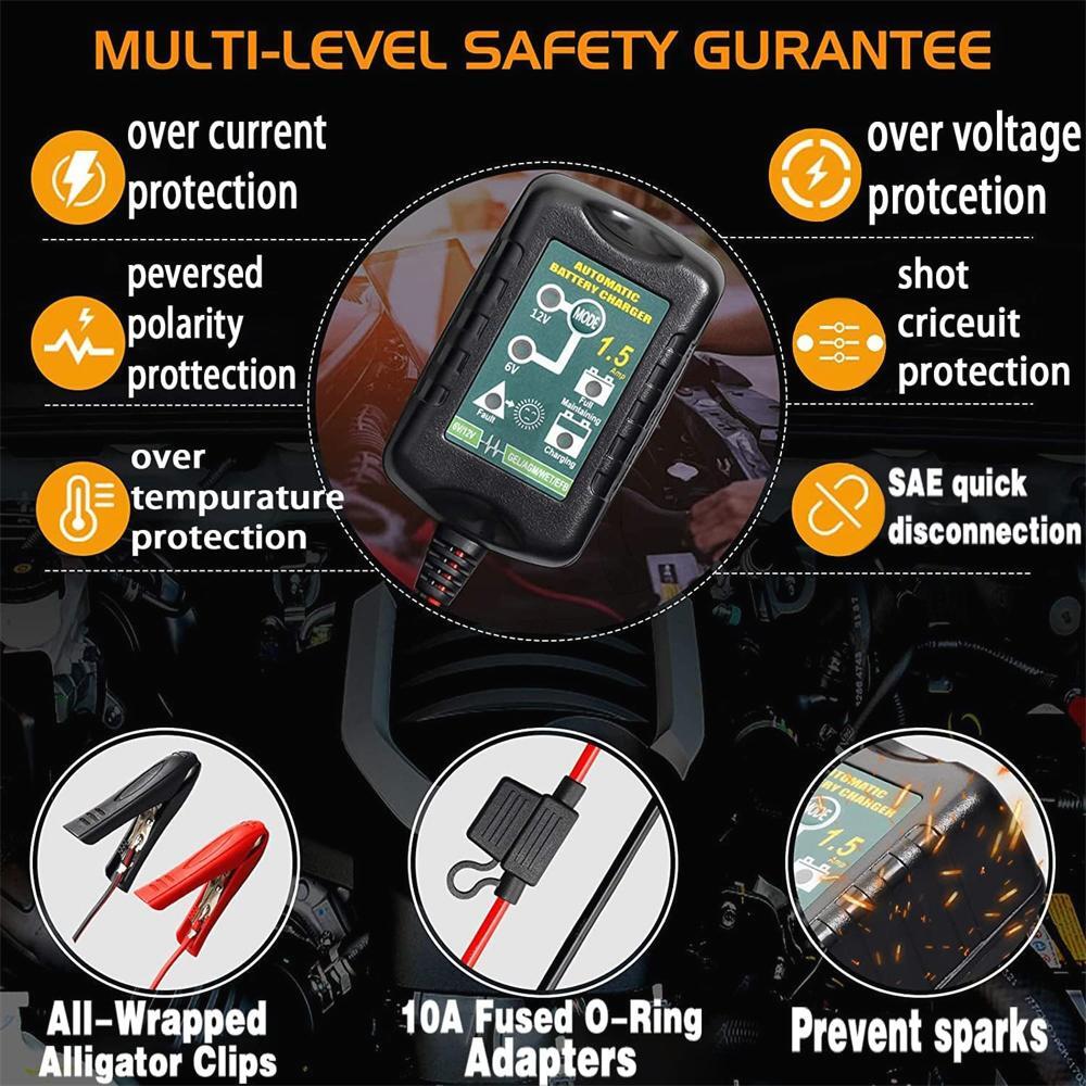 6V 12V Automatic Battery Charger Maintainer Trickle Float Motorcycle Car US