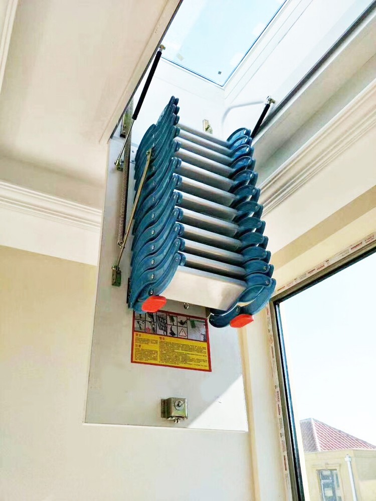 Attic Ceiling Folding Loft Ladder,Hidden Loft Stairs,Max9.8ft Pulldown Extension