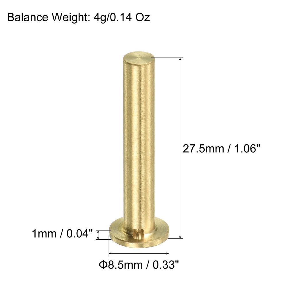 4g Golf Brass Tip Weights, 27.5x8.5mm Plug Insert Suitable, Copper
