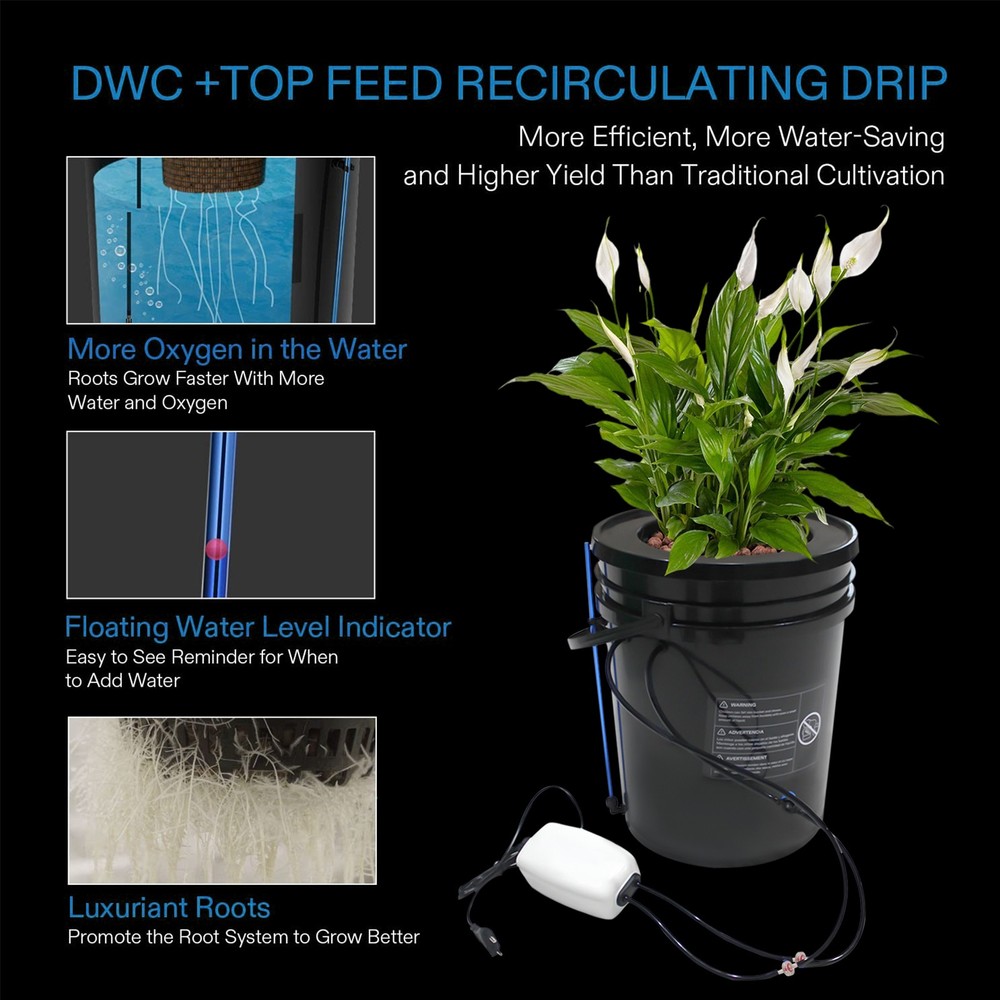 5 Gallon 1 Buckets Hydroponic Bucket Hydroponic Machine Drip Irrigation System
