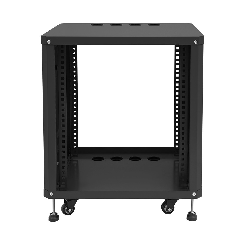 Network & Stereo Rack with Caster Wheels DJ Rolling Server Shelf Open Cabinet
