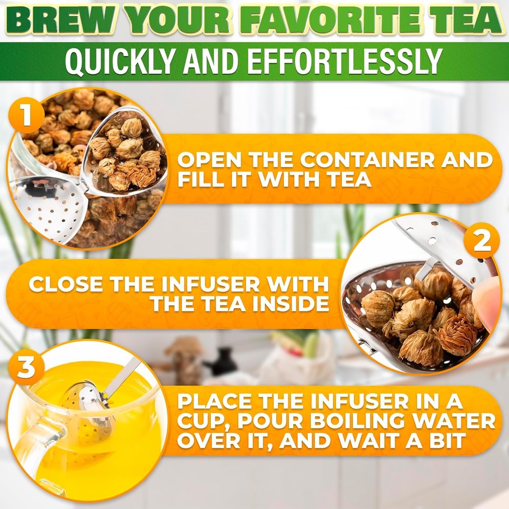 10 Pcs Heart Tea Infuser for Loose Leaf Tea Steeper – Rust-Resistant Stainless
