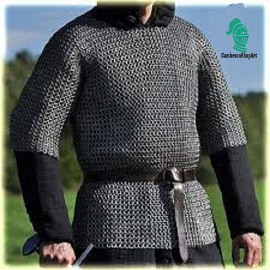 10MM Flat Riveted Chainmail Shirt – Half Sleeve Chain Mail Armor Flat Washer