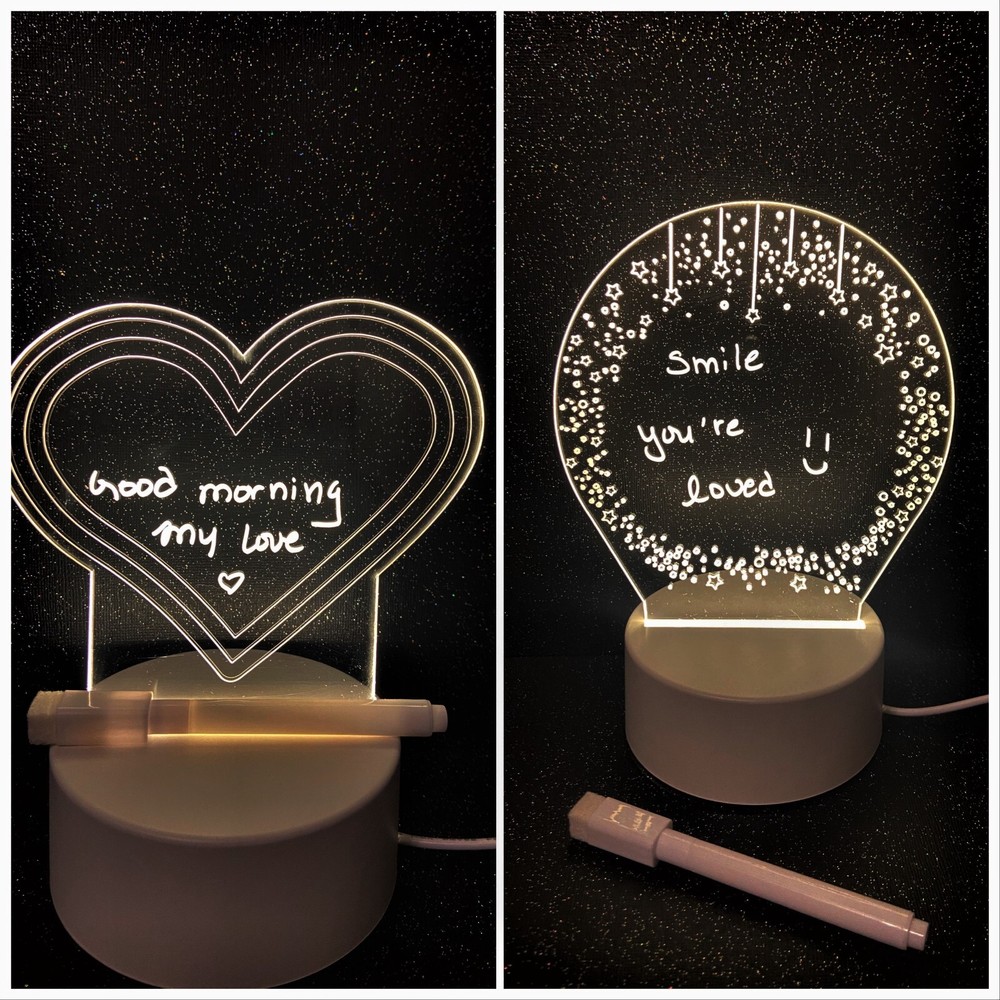 LED customizable message board, erasable writing