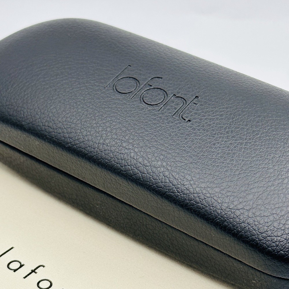 Lafont Case Glasses Case Sunglasses Logo Black Leather Hardshell