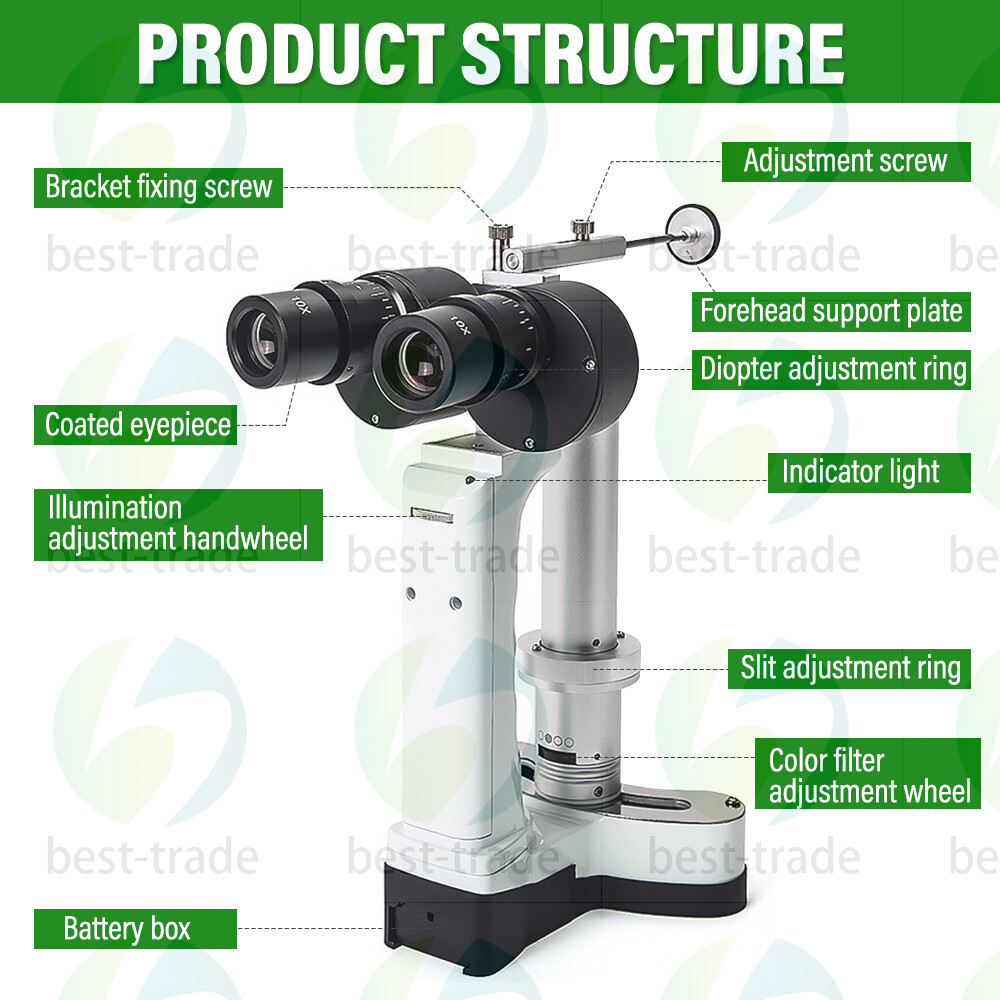 Handheld Slit Lamp LED Microscope Pet Ophthalmology Examination Lightweight