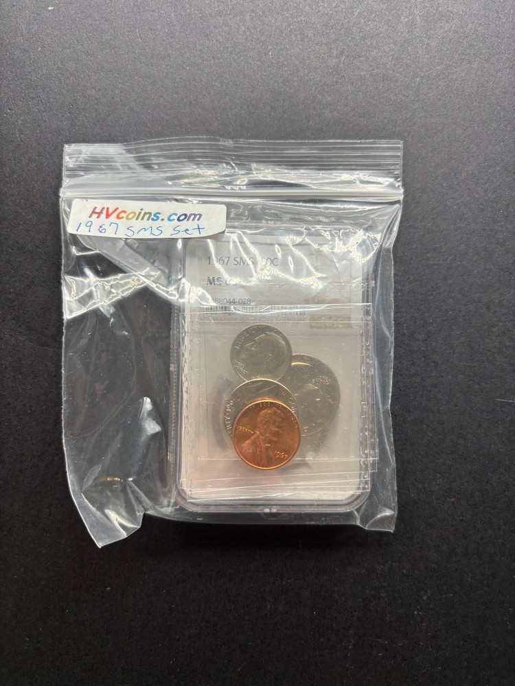 5 BU Coins from 1967 SMS Set - Includes MS 66 40% Silver Kennedy Half