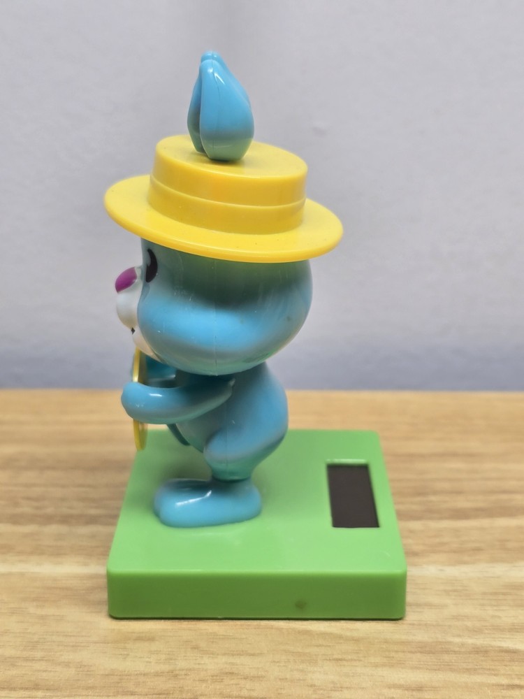 Solar Powered Dancing Bobblehead Bunny with Yellow Hat & Egg