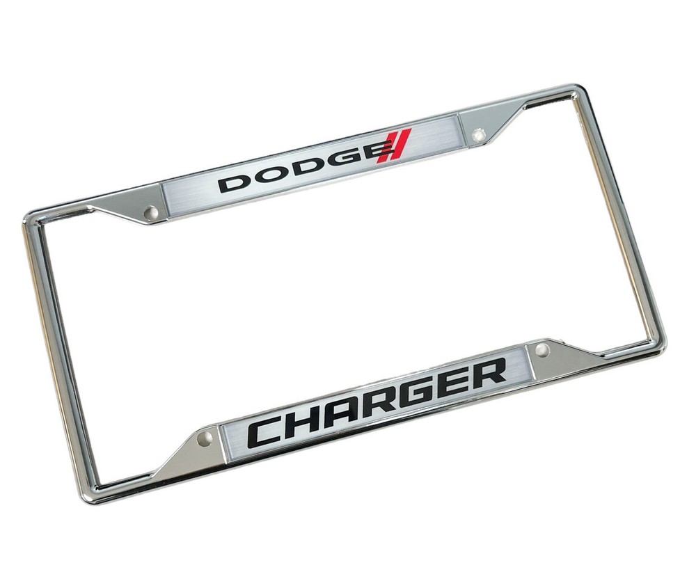 Chrome Dodge Charger Metal License Plate Frame