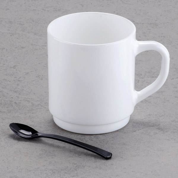Fineline Settings 6501-BK 4-Inch Black Plastic Tiny Tasters/Spoons, 960/CS