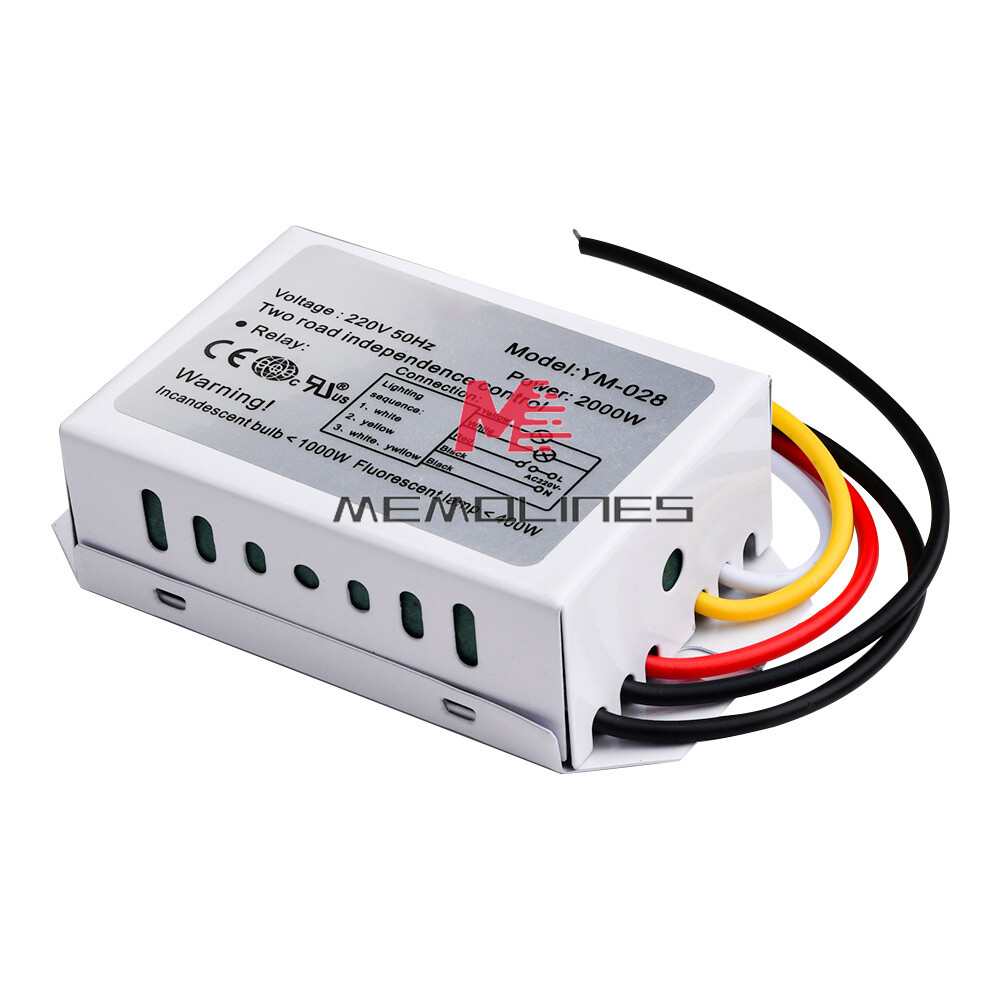 220V 2Way 3-Section 1000W Section Switch for Ceiling Light Independence Control