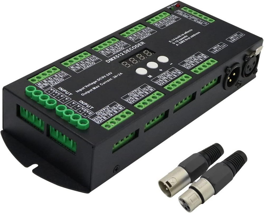 36CH DMX RGBW LED Digital Display Decoder, DMX512 Controller for RGBW LED Lights