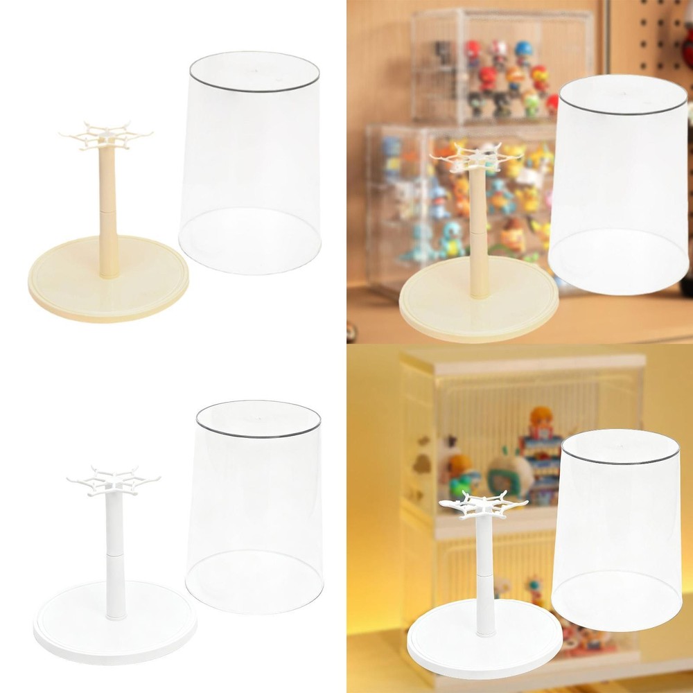 Rotating Clear Display Case Doll Storage Box All Round Display Practical for