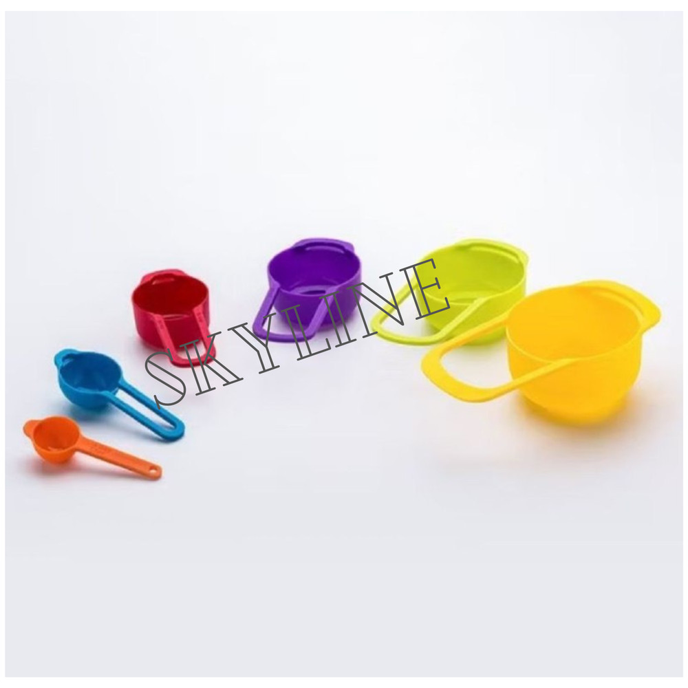 6pcs Colorful Plastic Measuring Spoon Cup Set Stackable Kitchen Baking