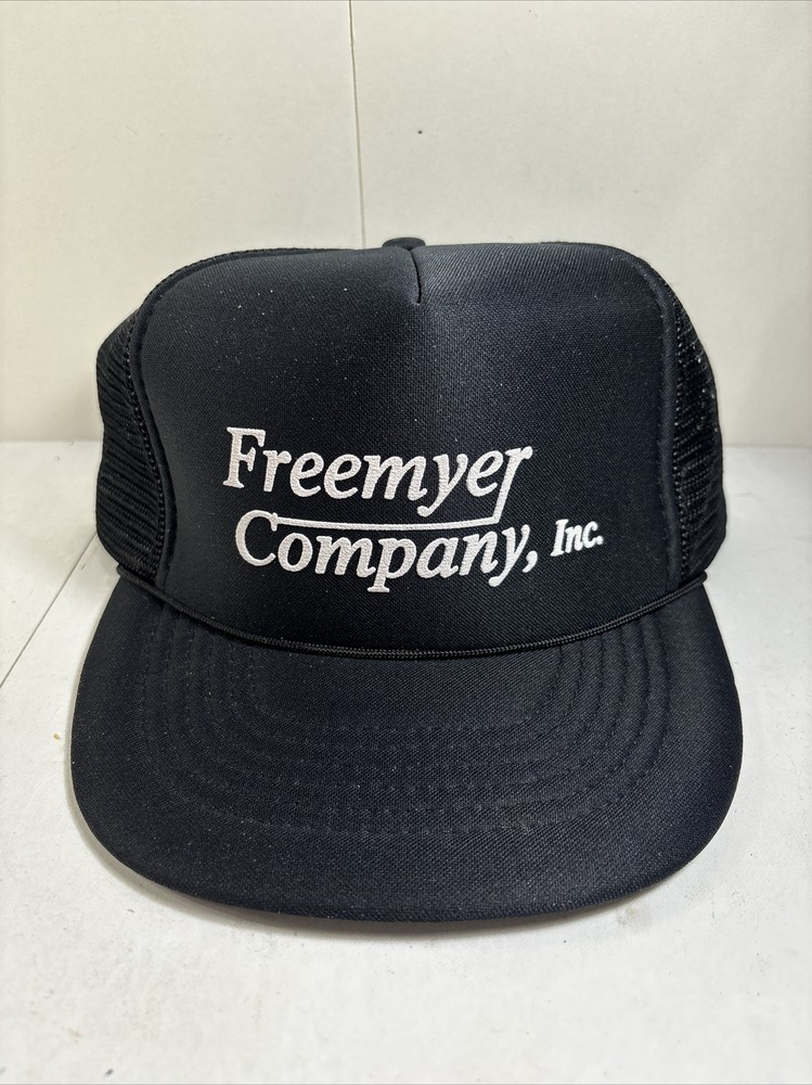 Freemyer Company Hat Black Adjustable Snapback Cap Foam Mesh