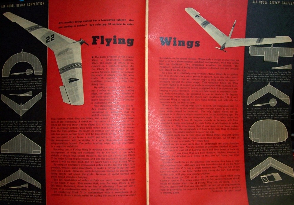 Both SAILWING 50 & FLYING WING PLANS & PARTS PATTERNS for TWO TLG Model Planes