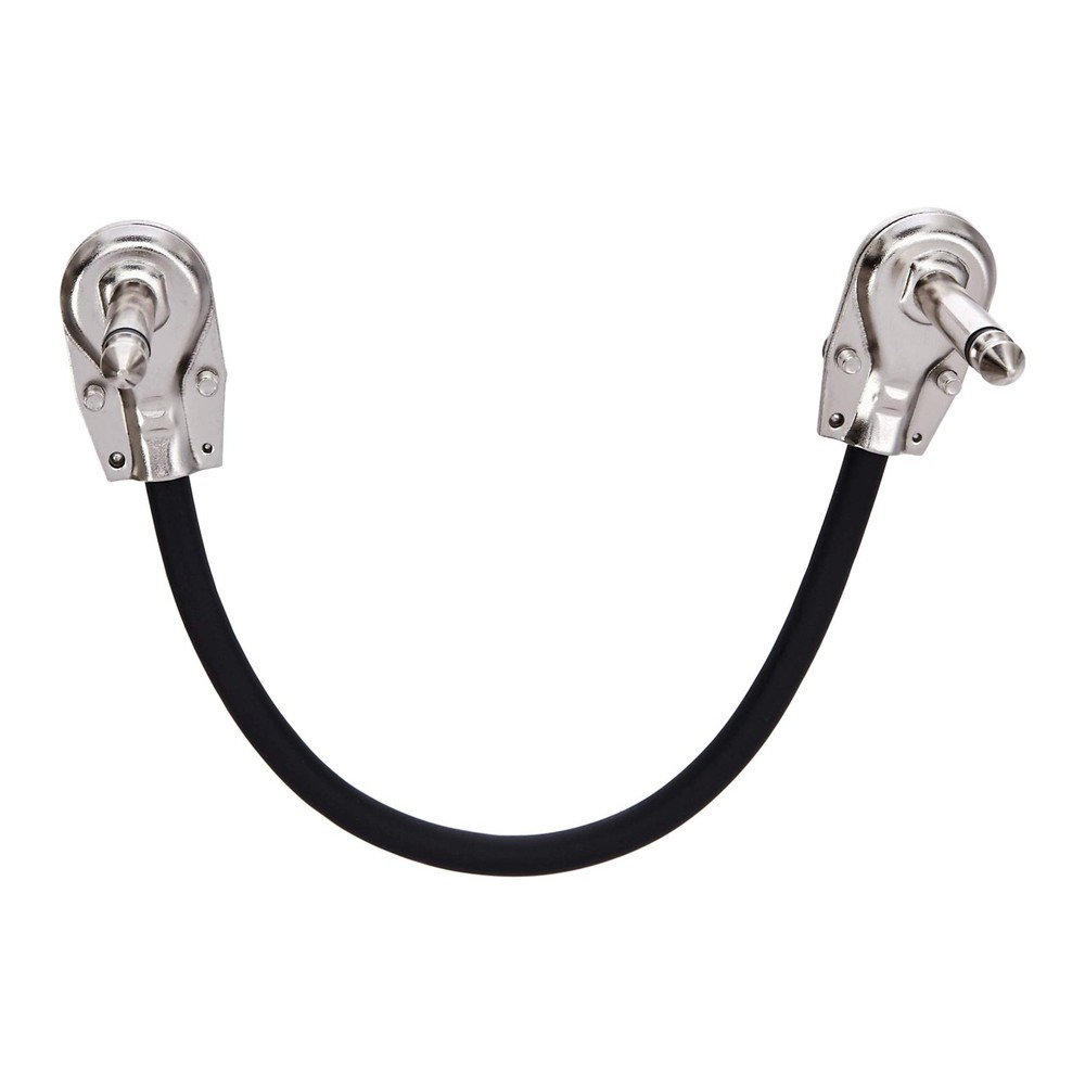 Amazon Basics 1/4 Inch Right-Angle Guitar Patch Cable for Pedal 6 in, Black