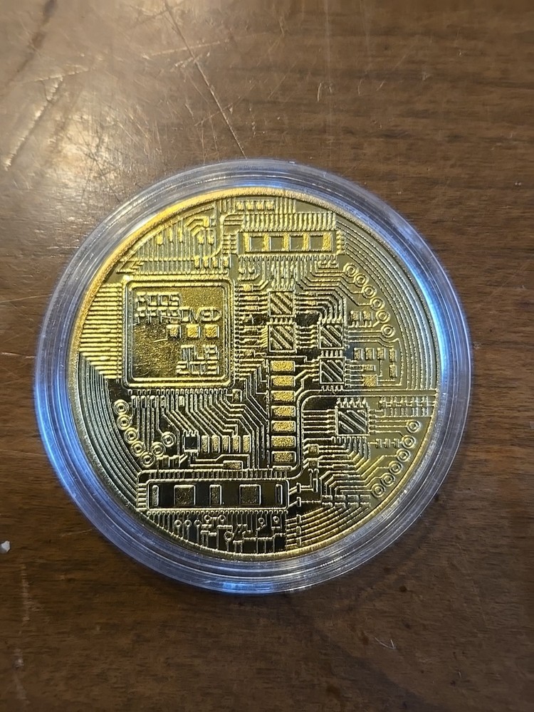 BITCOIN COMMEMORATIVE COIN FOR DISPLAY IN PLASTIC CAPSULE