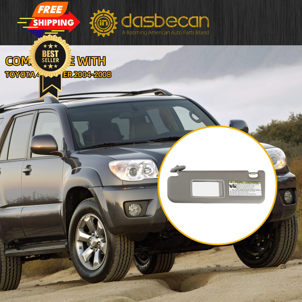 Dasbecan Gray Left Driver Side Sun Visor Compatible with Toyota 4Runner