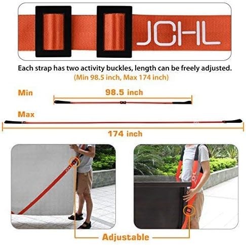 Moving Straps 2-Person Lifting and System Adjustable One Size, Orange