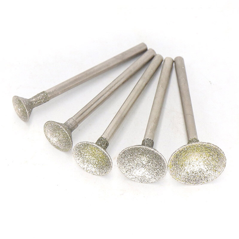 0.5-16mm Concave Head Diamond Burr Grinding Bits Bead Shaping Rotary Tools