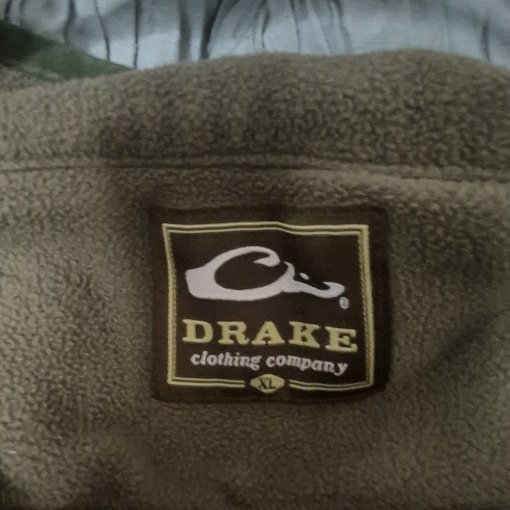 Drake Men's XL Green Fleece Jacket 100% Polyester Hunting Pullover