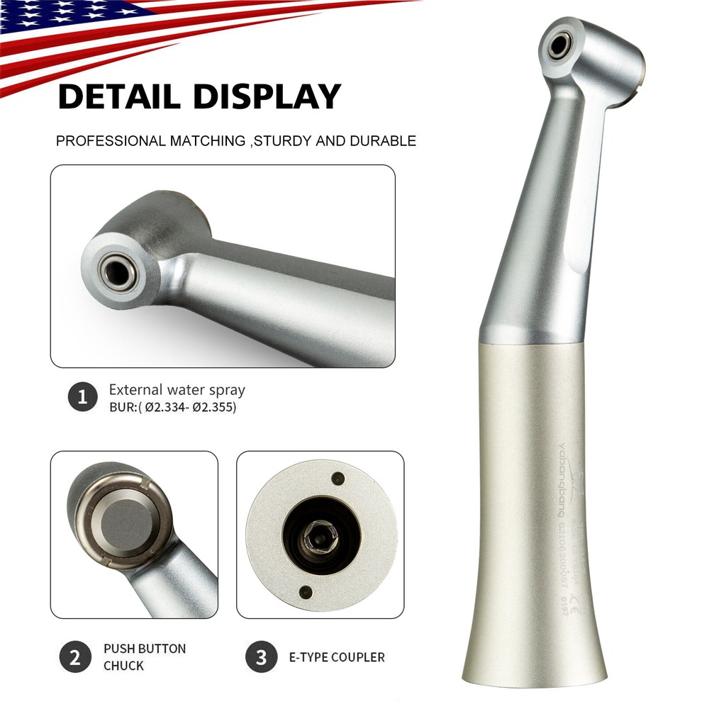 YABANG Dental Low Speed Push Button Type Contra Angle Handpiece 1:1 E-type FX23