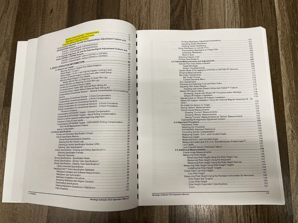 Hunter Engineering WinAlign Alignment Software Version 9.0 Manual