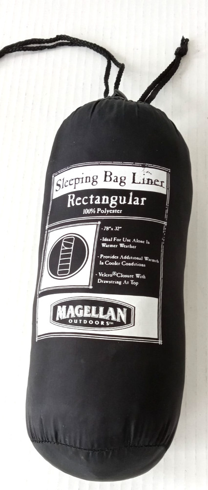 Magellan Outdoors Rectangular Gray Sleeping Bag Liner 78" X 32" Camping/Hostels