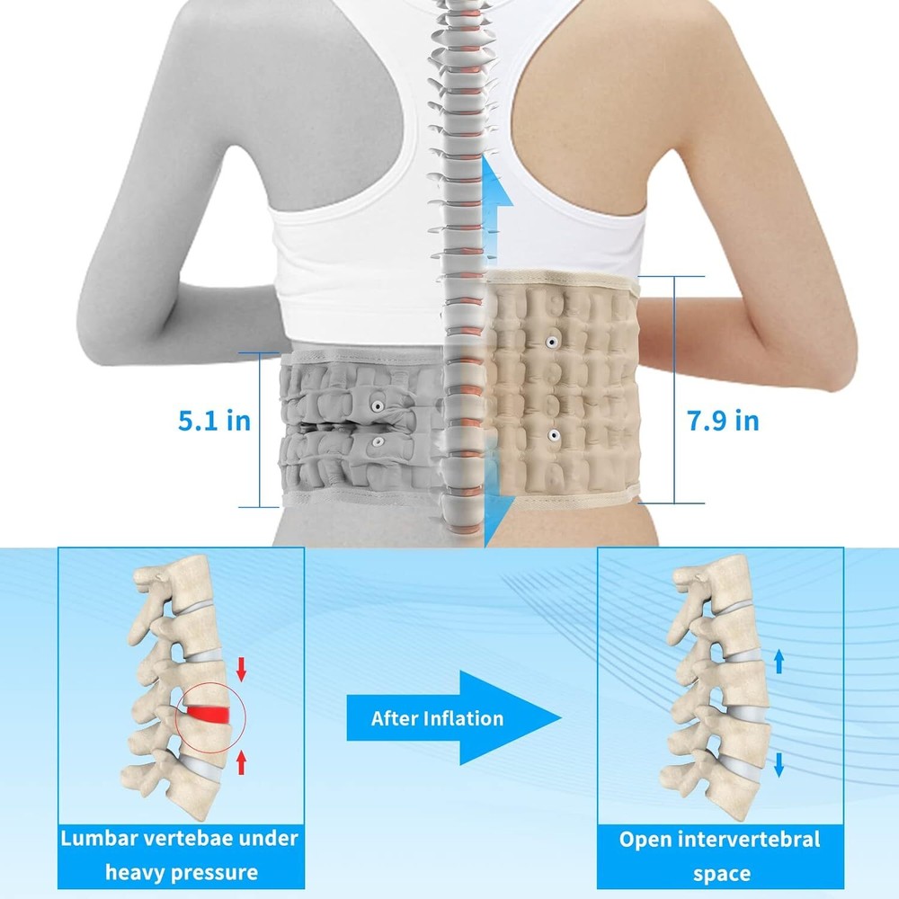 Decompression Back Brace Lumbar Belt Spinal Support & Extender Belt Air Traction
